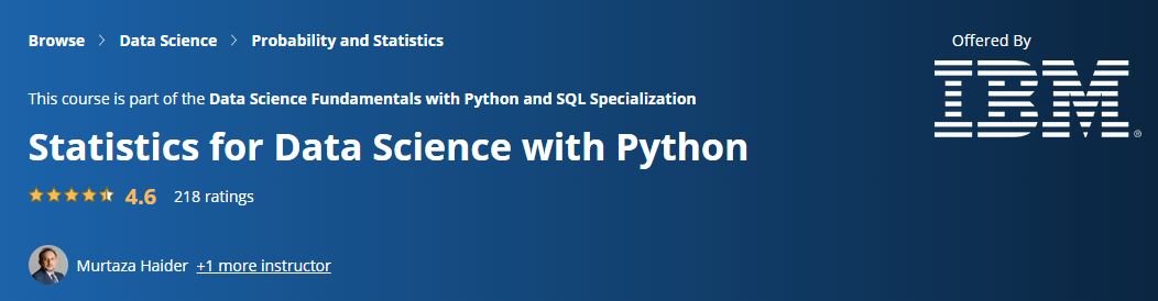 Statistics for Data Science with Python Coursera