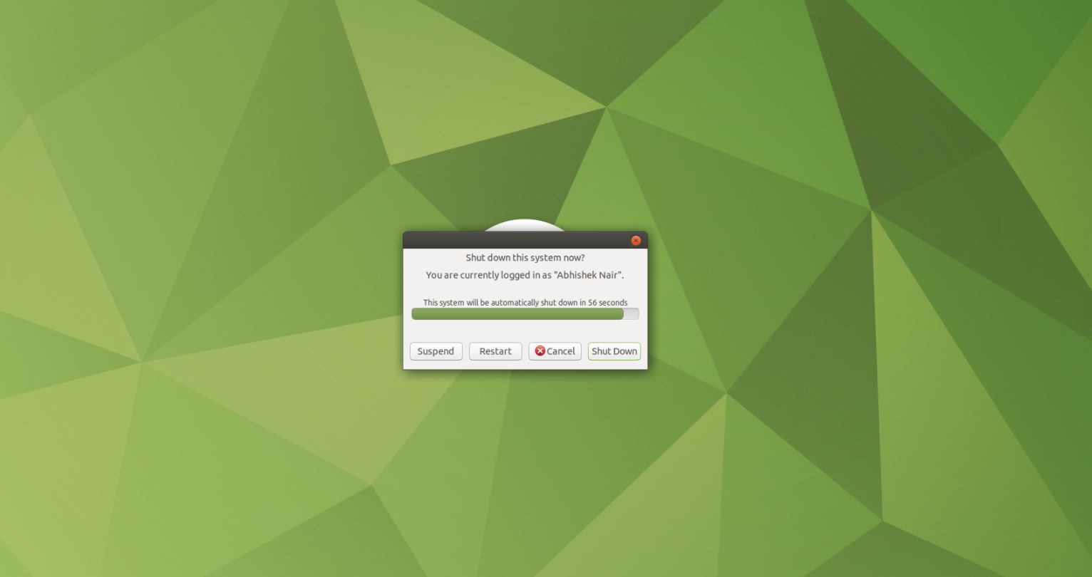 Ubuntu mate shut down