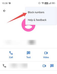 block option in contact tile Android