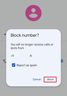 block recent caller in android