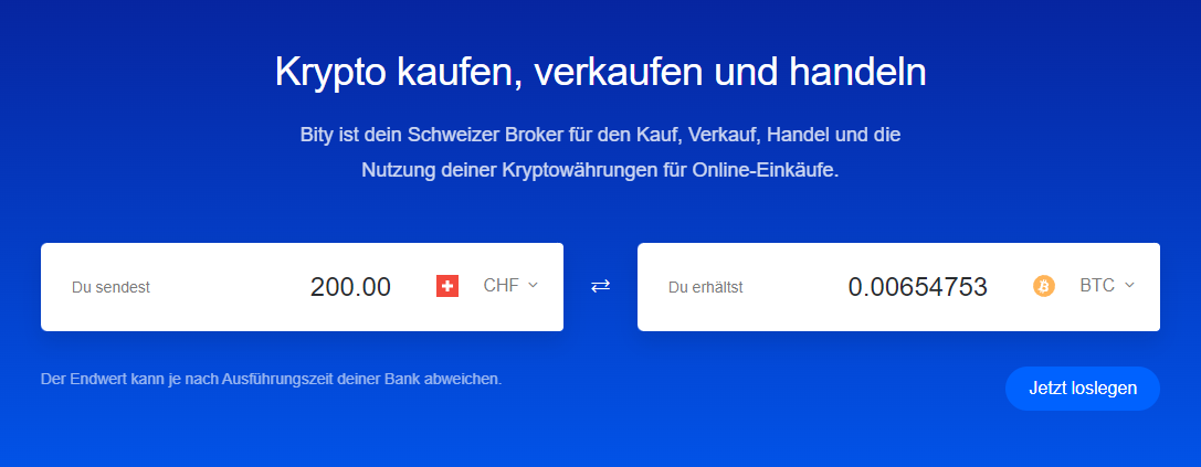 BITY: buy crypto in Germany