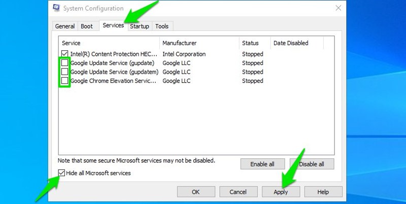 Schakel services uit in Windows 10