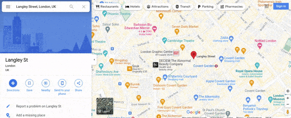 drop pin: google maps