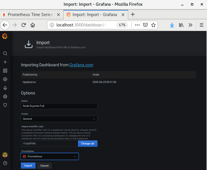 grafana import node exporter - geekflare