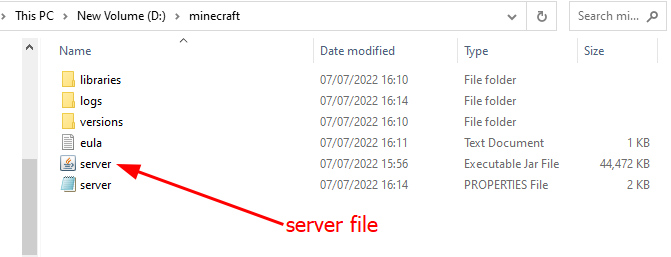 minecraft server file