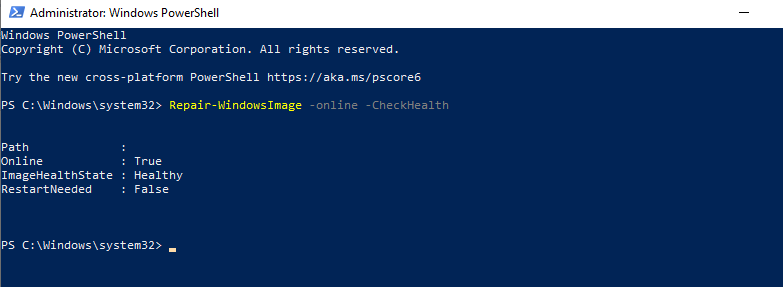 PowerShell to run the DISM command