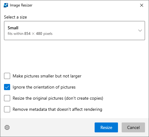 Windows tools: powertoys image resize
