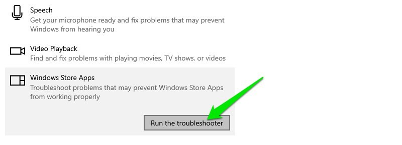 Voer de probleemoplosser uit in Windows 10