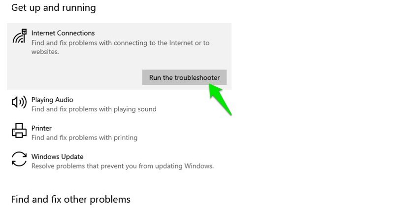 Run the Windows 10 Troubleshooter