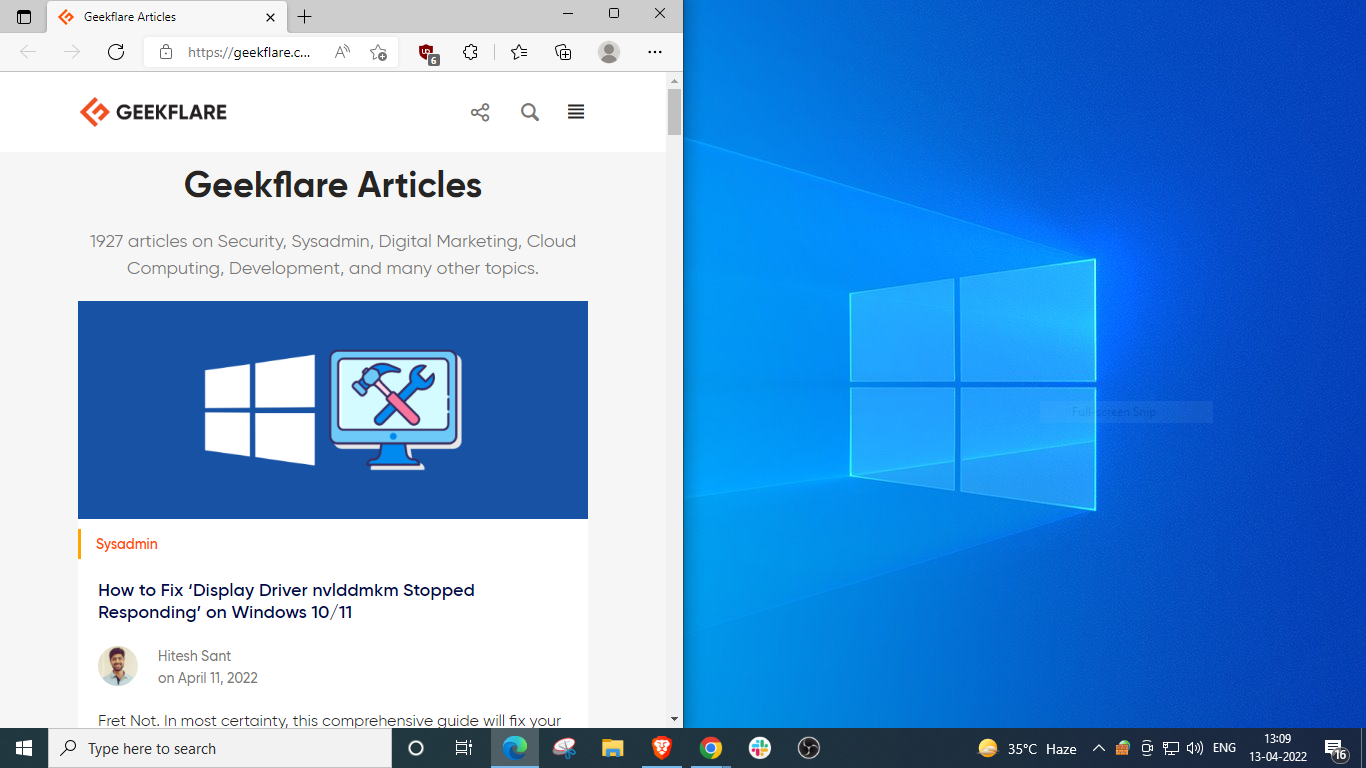 split screen into 3 sections on Windows 10/11 via hotkeys