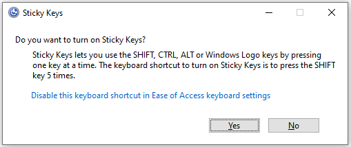 sticky keys prompt