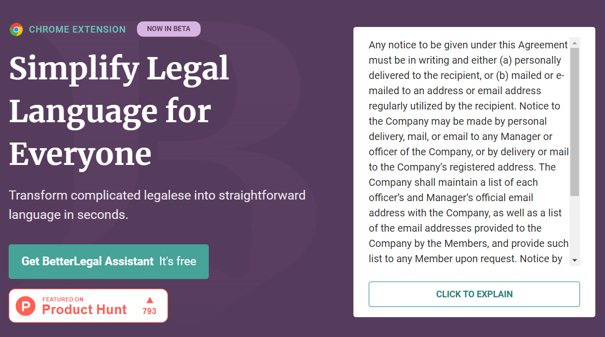 betterlegal is an ai-powered legal assistant.