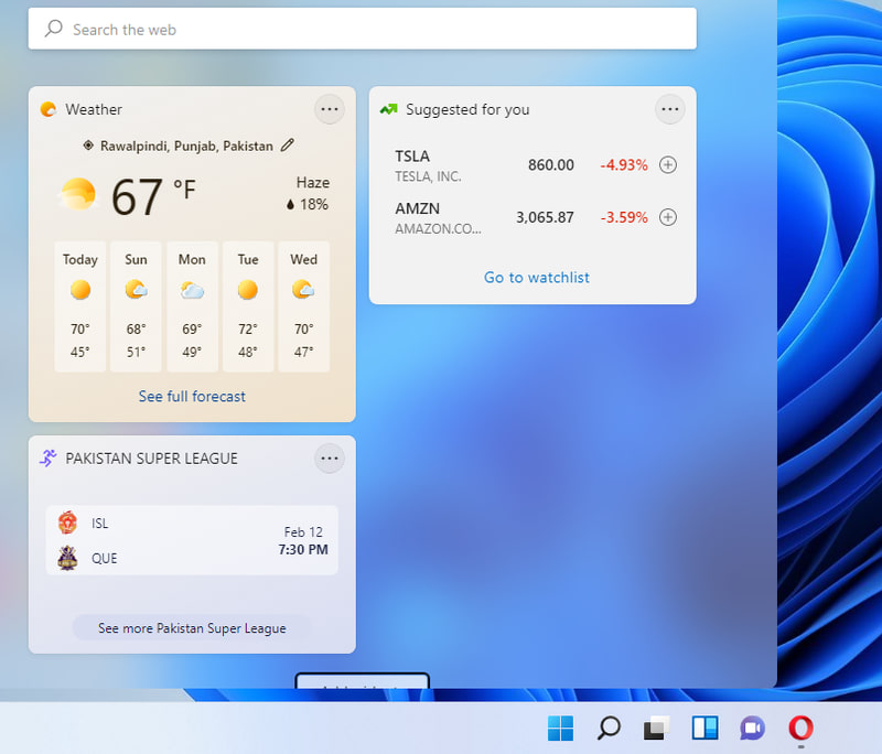 Windows 11-widgets